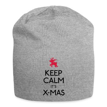 Keep Calm X-mas - Bonnet en jersey - gris chiné - Devant
