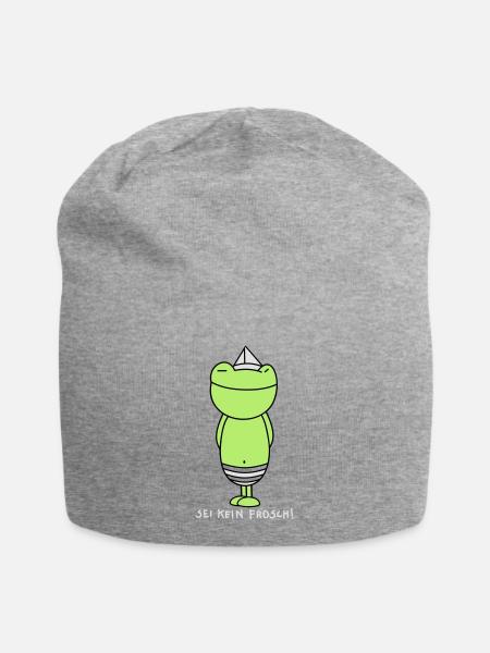 Sei kein Frosch (b) - Jersey-Beanie - Grau meliert