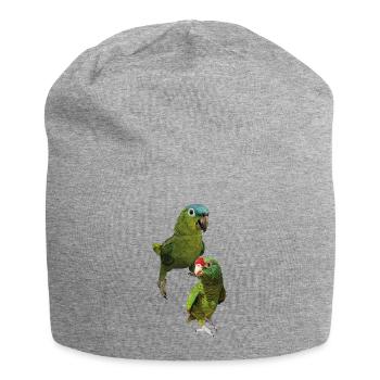Papageien aus dem Amazonas - Jersey-Beanie - Grau meliert - Vorne
