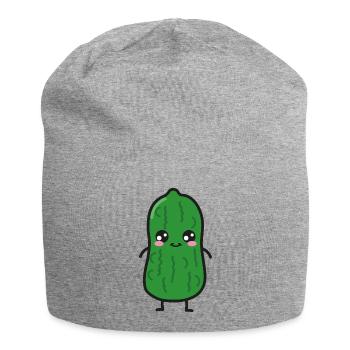 Sour cucumber kawaii - Jersey Beanie - heather grey - Front