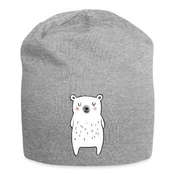Kleiner Eisbär - Jersey-Beanie - Grau meliert - Vorne