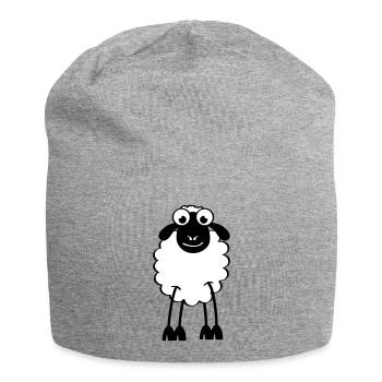 Schafe, weiße oder schwarze Schafe. Träumen oder schlafen - Jersey-Beanie - Grau meliert - Vorne