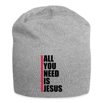 Strip Need Jesus - Jersey Beanie - heather grey - Front