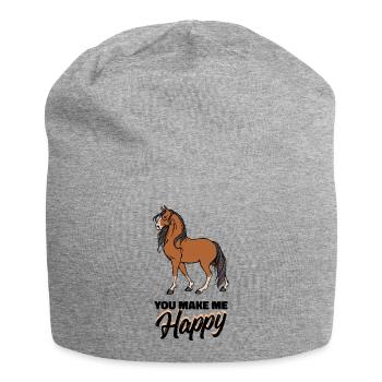 Horse Fan Icelandic Horses Horses Gallop Statement - Jersey Beanie - heather grey - Front
