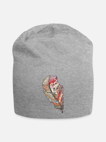 Feder - Jersey-Beanie - Grau meliert