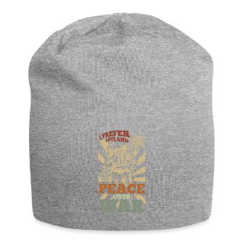 I prefer peace and love - Jersey Beanie - heather grey - Front