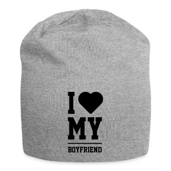 I Love My Boyfriend - Boyfriend Funny Gift - Jersey Beanie - heather grey - Front