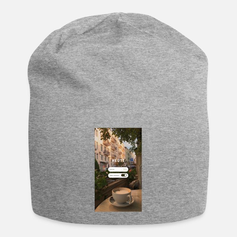 Leben genießen Erinnerung - Jersey-Beanie - Grau meliert