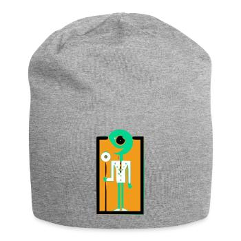 Ecko der Alien mit der Blume - Jersey-Beanie - Grau meliert - Vorne