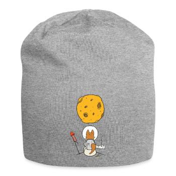 Moon missile - Jersey Beanie - heather grey - Front