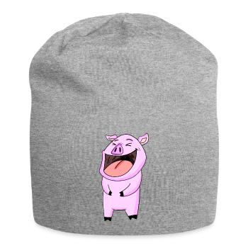 Rires de cochon - Bonnet en jersey - gris chiné - Devant