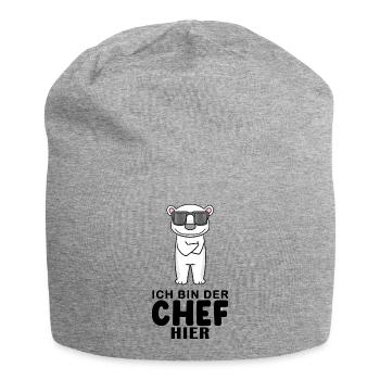 Chef Spruch mit Eisbär Motiv - Jersey-Beanie - Grau meliert - Vorne