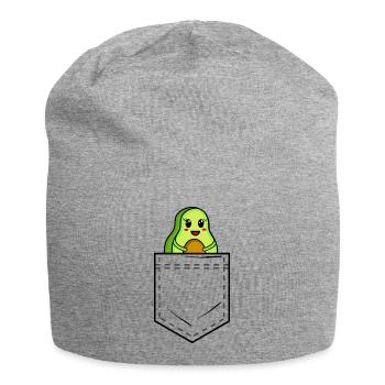 Hemdtasche mit süßer Avocado - Jersey-Beanie - Grau meliert - Vorne