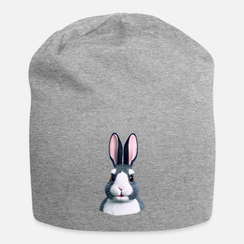 Rabbit - Not only at Easter - Jersey Beanie - heather grey