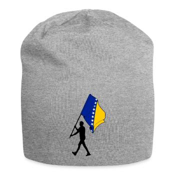 Flagge Bosnien und Herzegowina Mann zu Fuß - Jersey-Beanie - Grau meliert - Vorne
