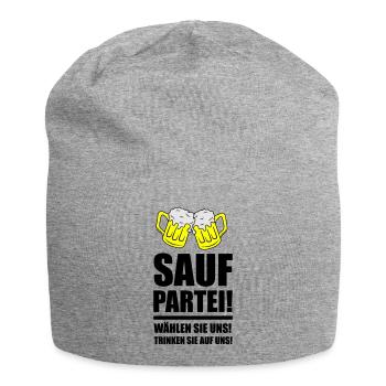 sauf partei - Jersey-Beanie - Grau meliert - Vorne