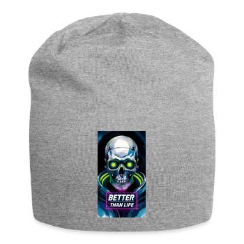 Schädel - Jersey-Beanie - Grau meliert - Vorne