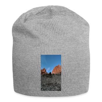 Coucher de soleil Col des Aiguilles - Bonnet en jersey - gris chiné - Devant