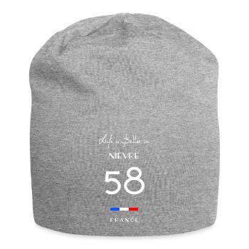 Das Leben ist besser in NIÈVRE Number 58 Burgund - Jersey-Beanie - Grau meliert - Vorne