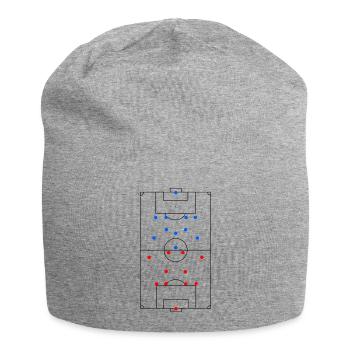 Unisex Design Fußballfeld Taktik - Jersey-Beanie - Grau meliert - Vorne