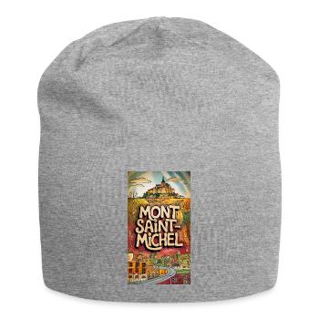 Mont Saint-Michel Psychedelische Skyline Frankreich Stadt - Jersey-Beanie - Grau meliert - Vorne