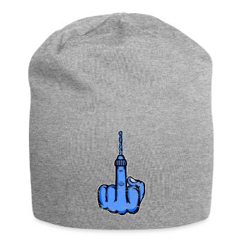 Fuck You Bohrer – Blaus Mittelfinger - Jersey-Beanie - Grau meliert - Vorne
