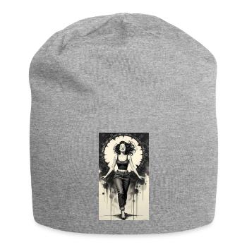 Sirène monochrome et auréole de fer - Bonnet en jersey - gris chiné - Devant