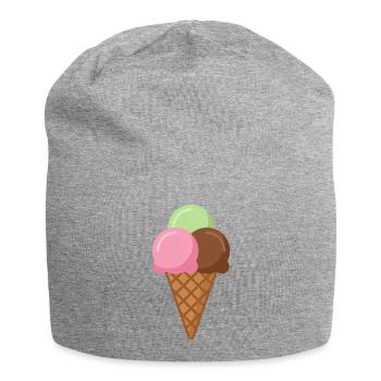 Cornet de crème glacée - Bonnet en jersey - gris chiné - Devant