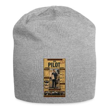 Der Pilot – ruhig bleiben, er hat eine Checkliste - Jersey-Beanie - Grau meliert - Vorne
