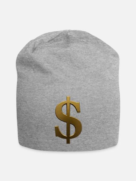 Goldenes Dollarzeichen Design - Jersey-Beanie - Grau meliert