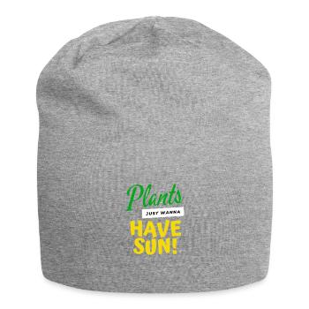 Printemps drôle de sort sur les plantes et le jardin - Bonnet en jersey - gris chiné - Devant