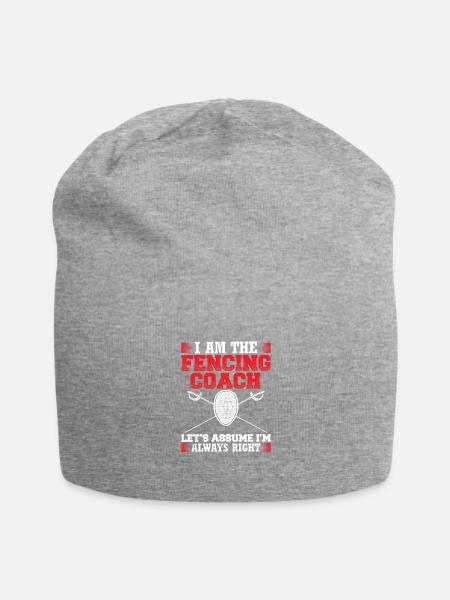Sarcastic Fencing Design Quote Fencing Coach - Jersey-Beanie - Grau meliert