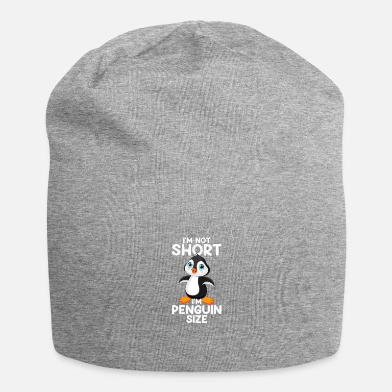 Je ne suis pas petit, je suis la taille d'un pingouin, pingouin - Bonnet en jersey - gris chiné
