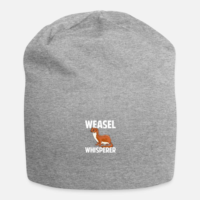 weasel whisperer, weasel - Jersey Beanie - heather grey
