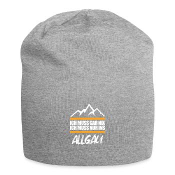 Allgäuer Dialekt Spruch Ich Muss ins Allgäu Berge - Jersey-Beanie - Grau meliert - Vorne