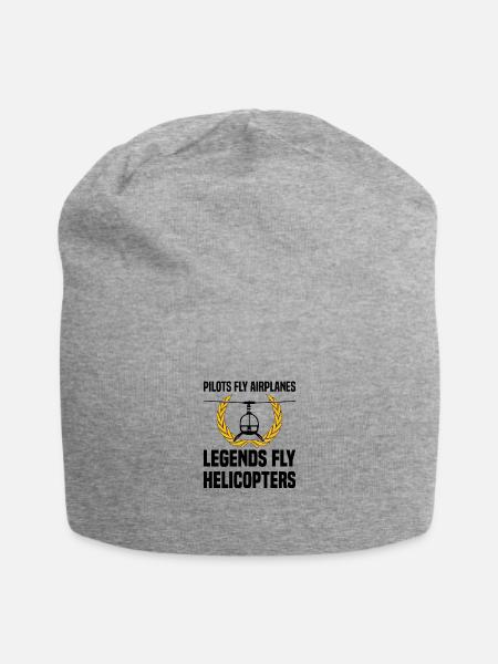 Pilot Hubschrauber Helikopter Spruch Hobbypilot - Jersey-Beanie - Grau meliert