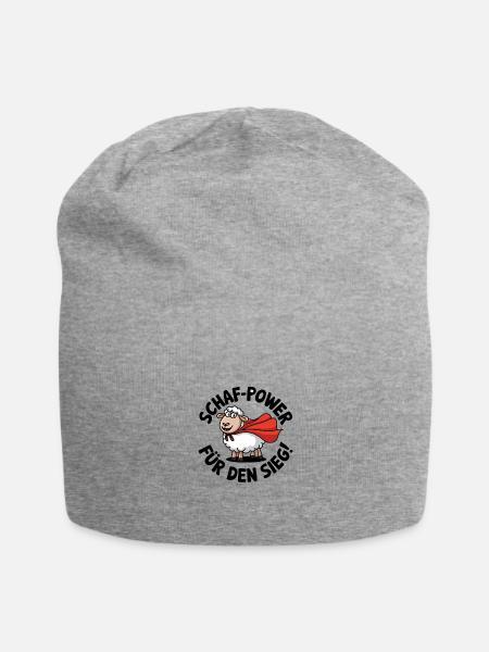 Lustiger Schaf Brettspiel Spruch - Jersey-Beanie - Grau meliert