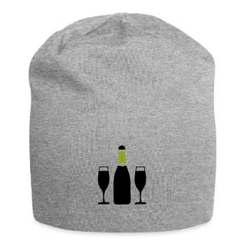 Red Wine Symbol - Jersey Beanie - heather grey - Front