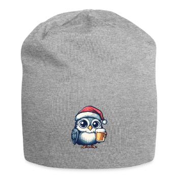 Owl Beer Xmas Christmas - Jersey Beanie - heather grey - Front