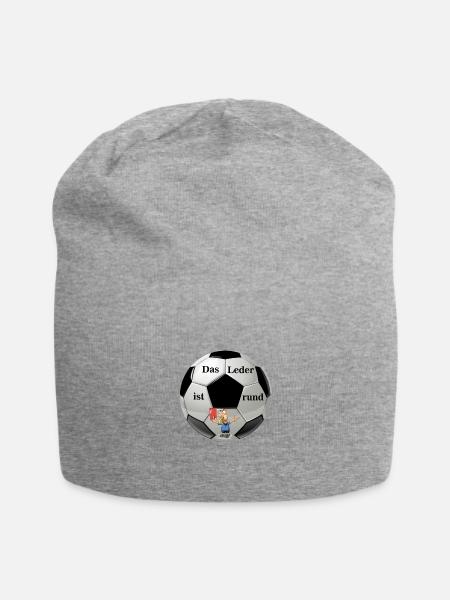 Das Leder ist rund - Jersey-Beanie - Grau meliert