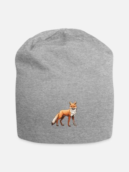Fuchs Tier - Jersey-Beanie - Grau meliert