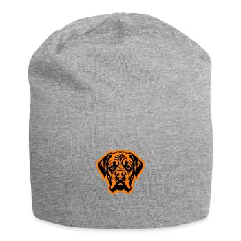 Tête de chien Mastiff - Bonnet en jersey - gris chiné - Devant