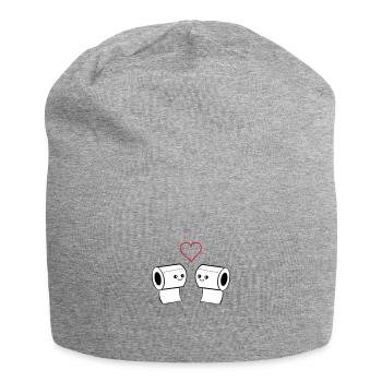 papier toilette amoureux 002 - Bonnet en jersey - gris chiné - Devant