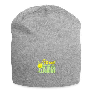 70 ans mange liquide anniversaire - Bonnet en jersey - gris chiné - Devant