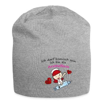 arzthelferin - Jersey-Beanie - Grau meliert - Vorne