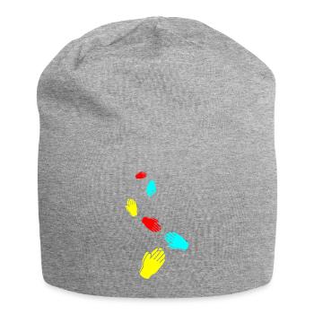 Hands symbol - Jersey Beanie - heather grey - Front