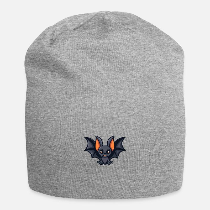 Fledermaus Comic - Jersey-Beanie - Grau meliert
