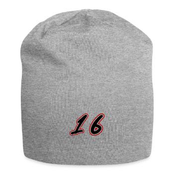 16 Zahl symbol - Jersey-Beanie - Grau meliert - Vorne