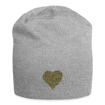 Konfetti-Herz - Jersey-Beanie - Grau meliert - Vorne
