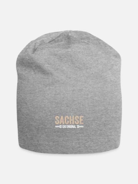 Sachse Das Original Sächsisch Ossi Sachsen Heimat - Jersey-Beanie - Grau meliert
